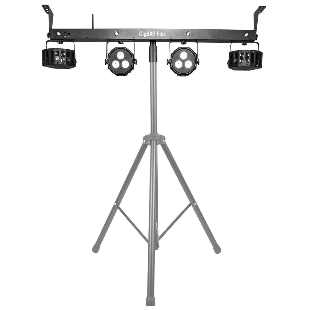 Chauvet DJ GigBar Flex Pack-n-Go Effect Lighting System with Fog Machine &amp; Tripod Stand Package