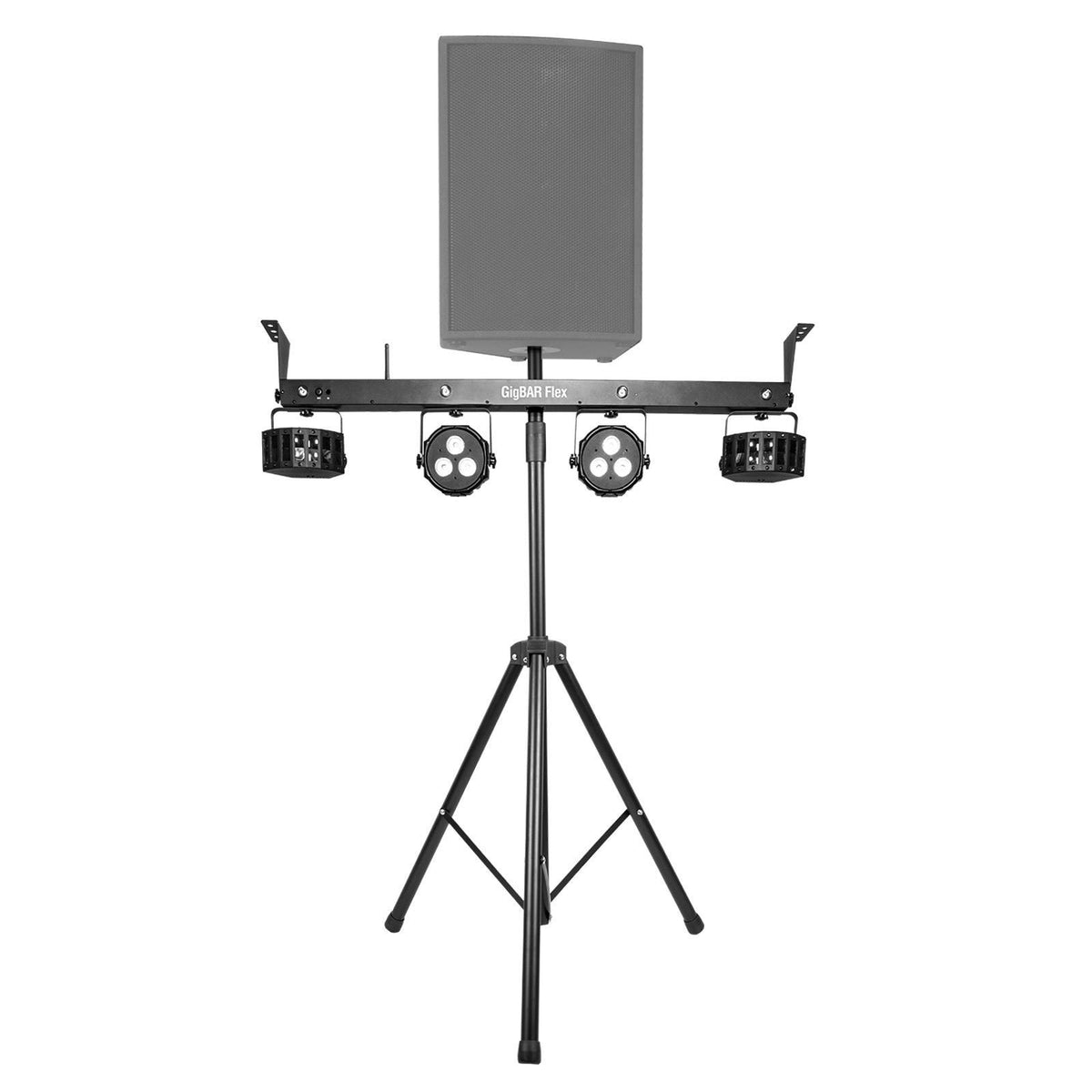 Chauvet DJ GigBar Flex Pack-n-Go Effect Lighting System with Fog Machine &amp; Tripod Stand Package