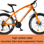 Outroad Fat Tire Mountain Bike 26 Inch Wheels Adult Bicycle, 21 Speeds Sand Trek Bike, Double Disc Brake Suspension Fork Big Tire Anti-Slip Bikes, Black or White