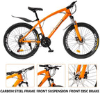 Outroad Fat Tire Mountain Bike 26 Inch Wheels Adult Bicycle, 21 Speeds Sand Trek Bike, Double Disc Brake Suspension Fork Big Tire Anti-Slip Bikes, Black or White