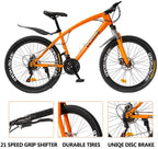 Outroad Fat Tire Mountain Bike 26 Inch Wheels Adult Bicycle, 21 Speeds Sand Trek Bike, Double Disc Brake Suspension Fork Big Tire Anti-Slip Bikes, Black or White