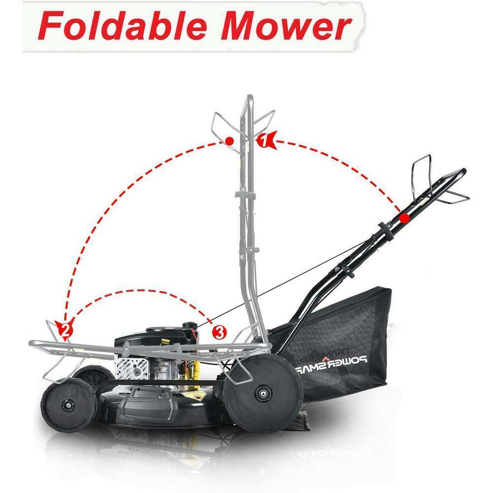 Walk Behind Lawn Mower Steel Self Propelled Gas Stamped Deck Pull Cord Start