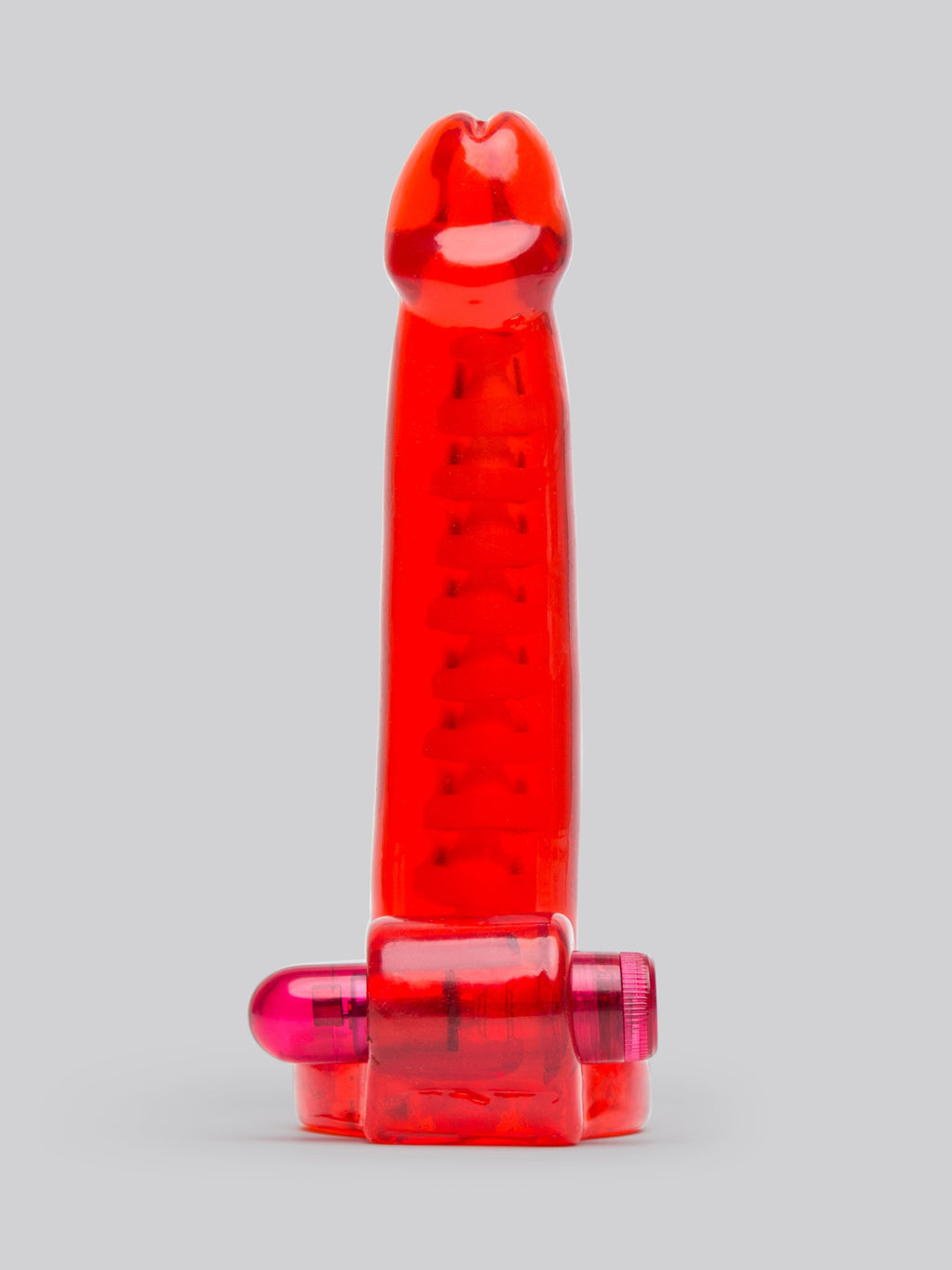 Double Penetrator Cock Ring Anal Vibrator Strap-On, Red