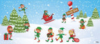 7' x 16' White and Green Elves in North Pole Christmas Double Car Garage Door Banner