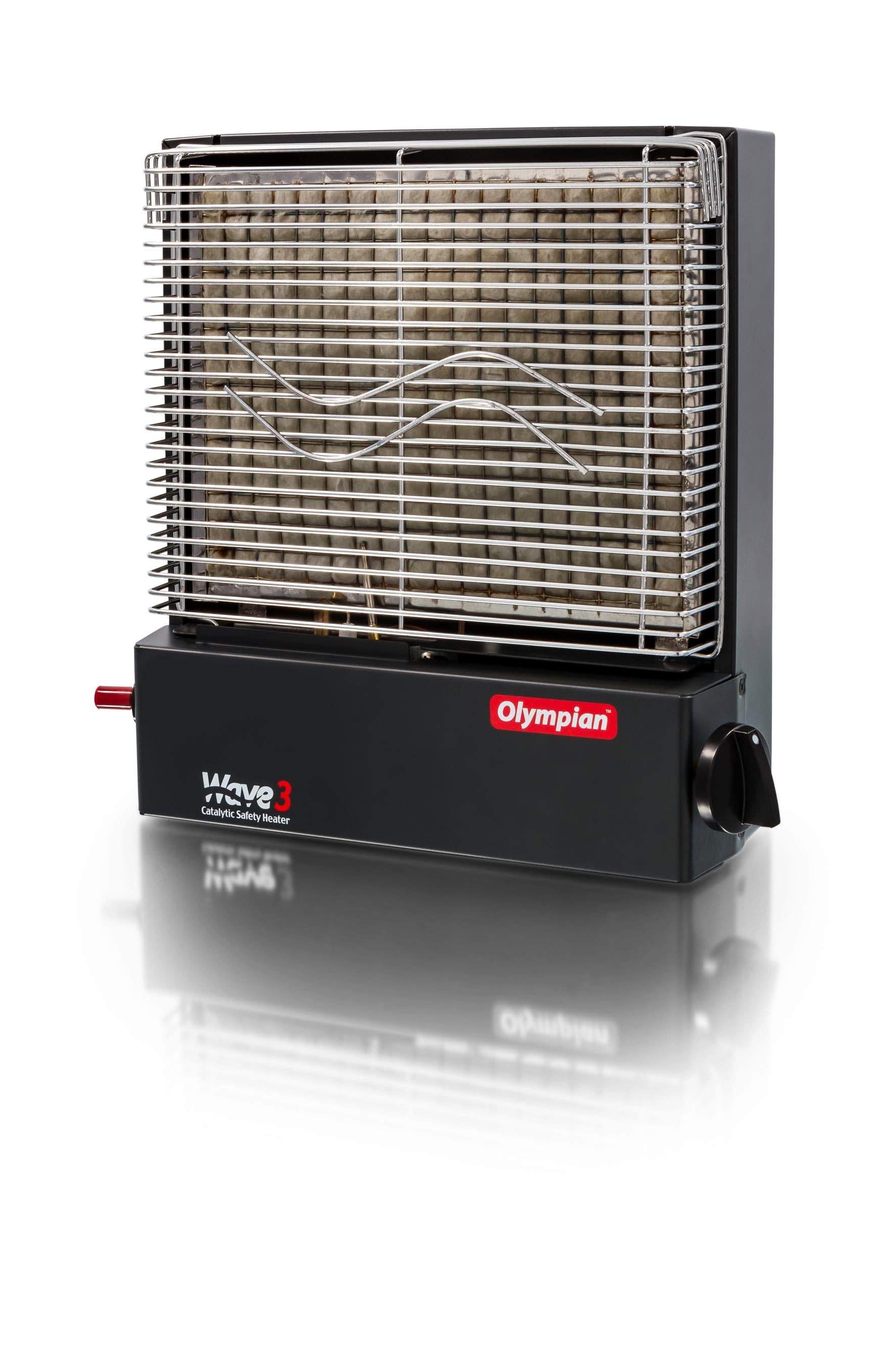 Camco Olympian RV Wave-3 LP Gas Catalytic Safety Heater, Adjustable 1600 to 3000 BTU, Warms 130 Square Feet of Space, Portable and Wall Mountable