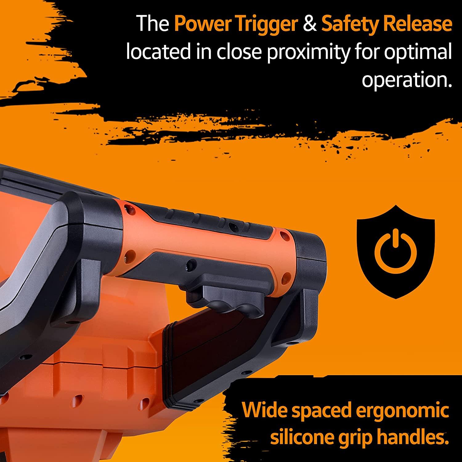 superhandy earth auger power head w/steel 6"x30" bit ultra duty eco-friendly electric cordless lithium-ion battery &amp; charger for earth burrowing/drilling &amp; post hole digging (earth auger 6" set)