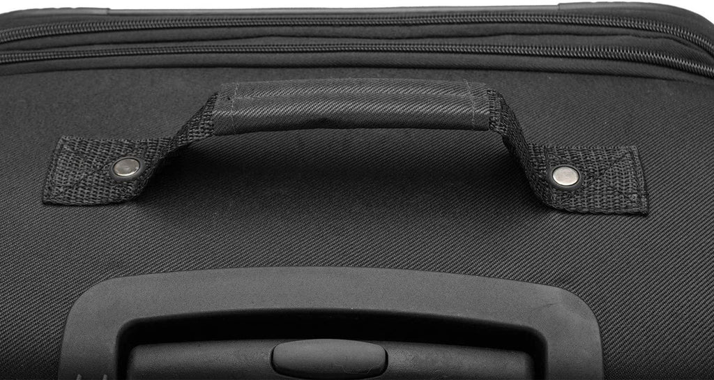 Aviron Bay Expandable Softside Luggage with Spinner Wheels, Black, Checked-Large 31-Inch