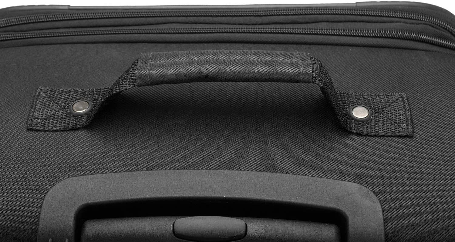 Aviron Bay Expandable Softside Luggage with Spinner Wheels, Black, Checked-Large 31-Inch
