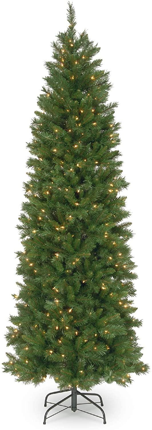 Joedot Clear Prelit Incandescent Green Pencil Christmas Tree, 6.5'