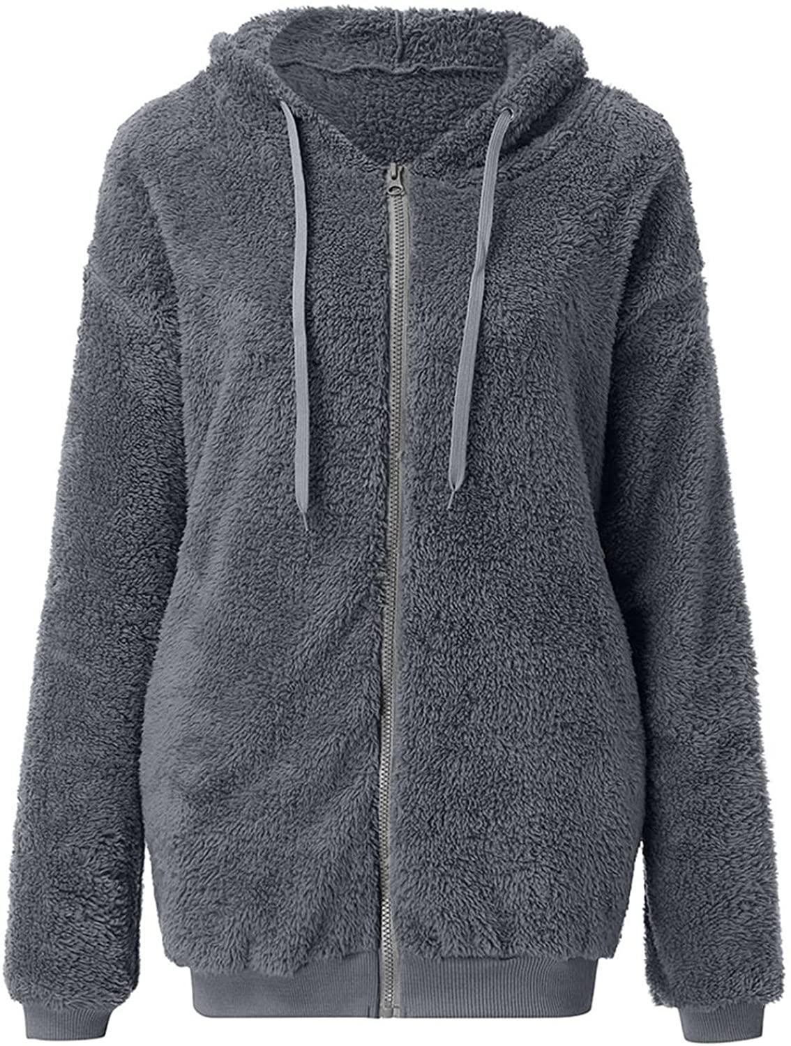 Women's Casual Zip up Hoodies Long Tunic Sweatshirts Jackets Fashion Plus Size Hoodie with Pockets