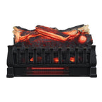 Infrared Quartz Log Set Heater with Realistic Ember Bed and Logs, Black