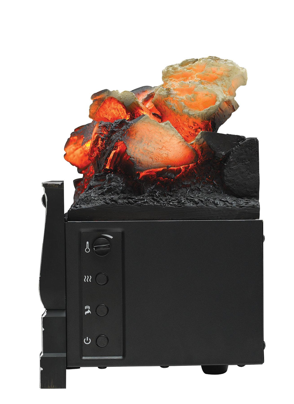 Infrared Quartz Log Set Heater with Realistic Ember Bed and Logs, Black