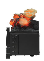 Infrared Quartz Log Set Heater with Realistic Ember Bed and Logs, Black