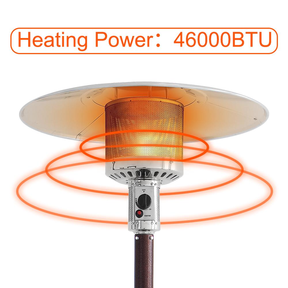Nitouy American Standard KLD7002S / 46000BTU Outdoor Courtyard Gas Umbrella Heater / Bronze