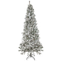 6' Pre-Lit Slim Flocked Pine Artificial Christmas Tree, Clear Lights