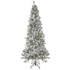 6' Pre-Lit Slim Flocked Pine Artificial Christmas Tree, Clear Lights
