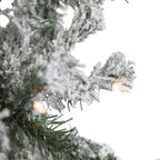6' Pre-Lit Slim Flocked Pine Artificial Christmas Tree, Clear Lights