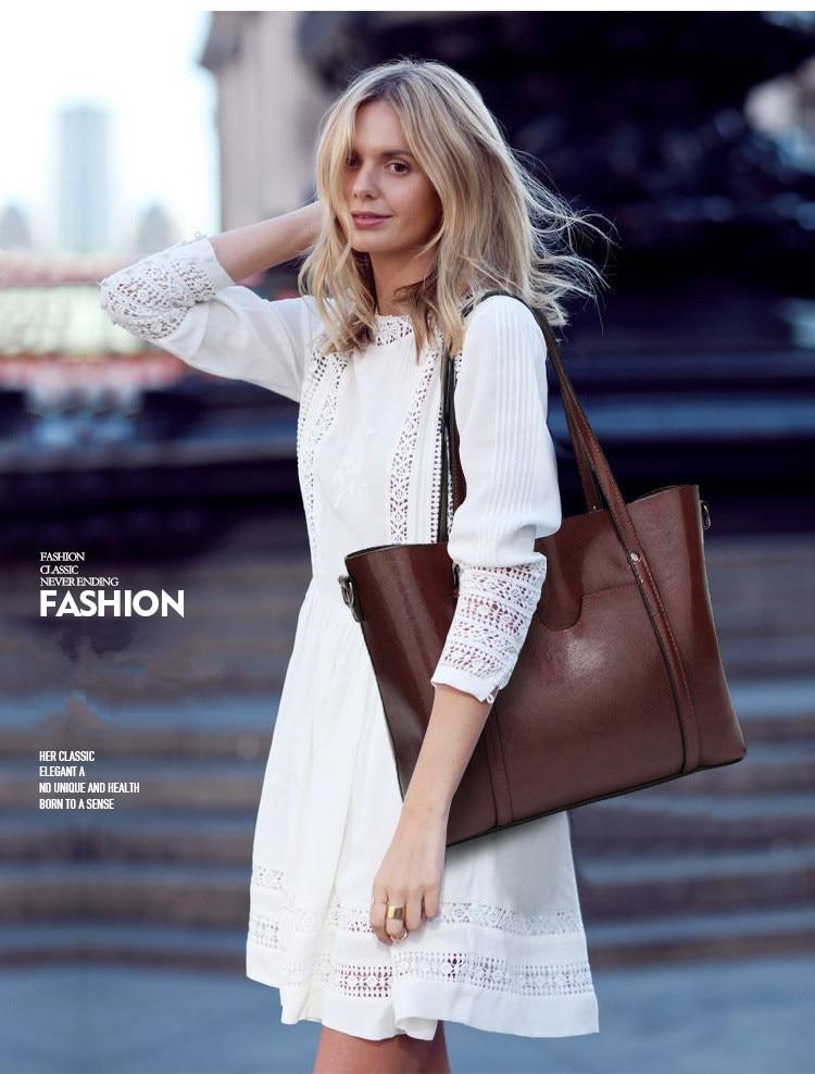 Bags & Wallets - Women Fashion Classic Leather Tote Handbag