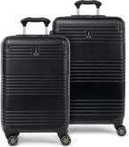 Roundtrip Hardside Expandable Luggage, TSA Lock, 8 Spinner Wheels, Hard Shell Polycarbonate Suitcase, Black, 2-Piece Set (21/25)