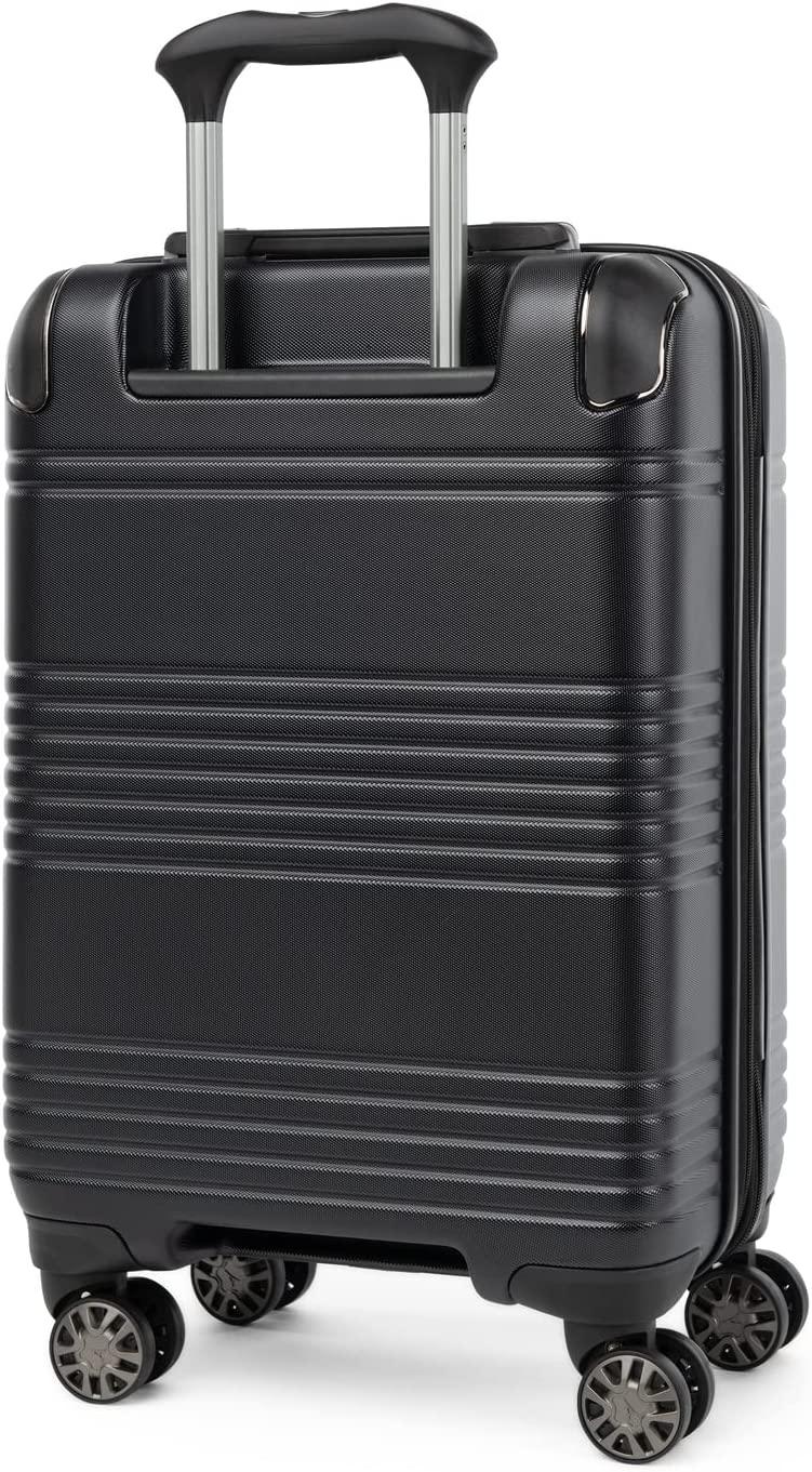 Roundtrip Hardside Expandable Luggage, TSA Lock, 8 Spinner Wheels, Hard Shell Polycarbonate Suitcase, Black, 2-Piece Set (21/25)