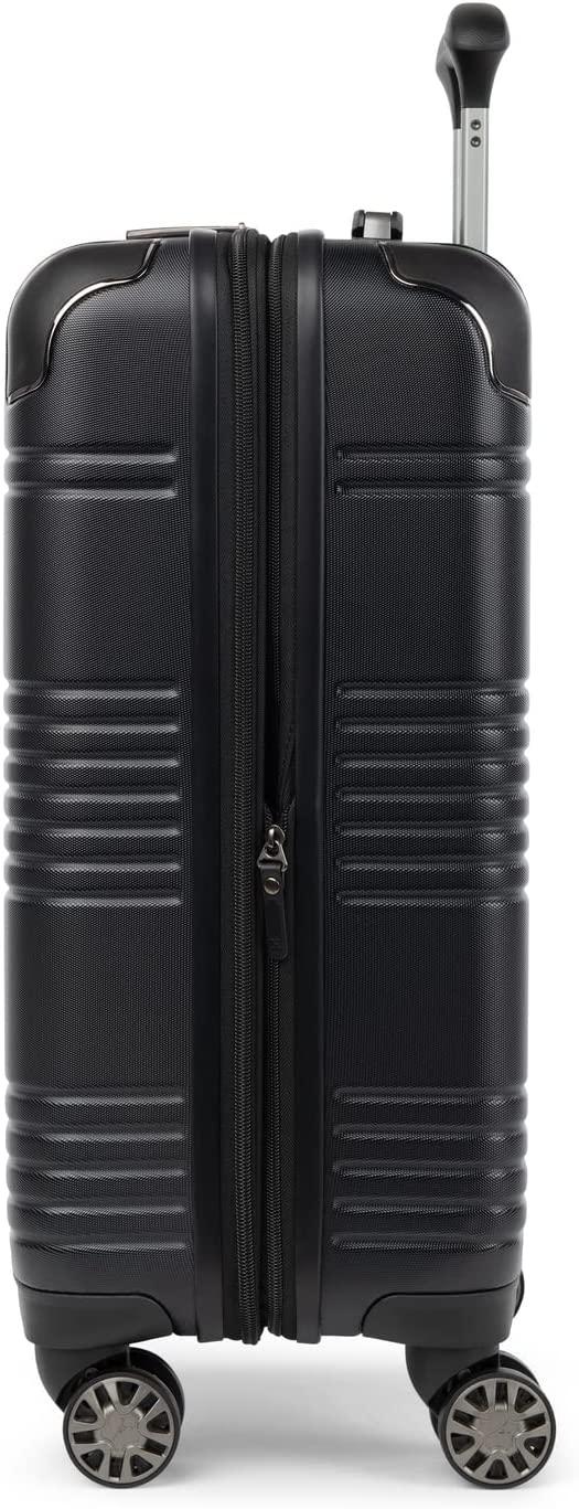Roundtrip Hardside Expandable Luggage, TSA Lock, 8 Spinner Wheels, Hard Shell Polycarbonate Suitcase, Black, 2-Piece Set (21/25)