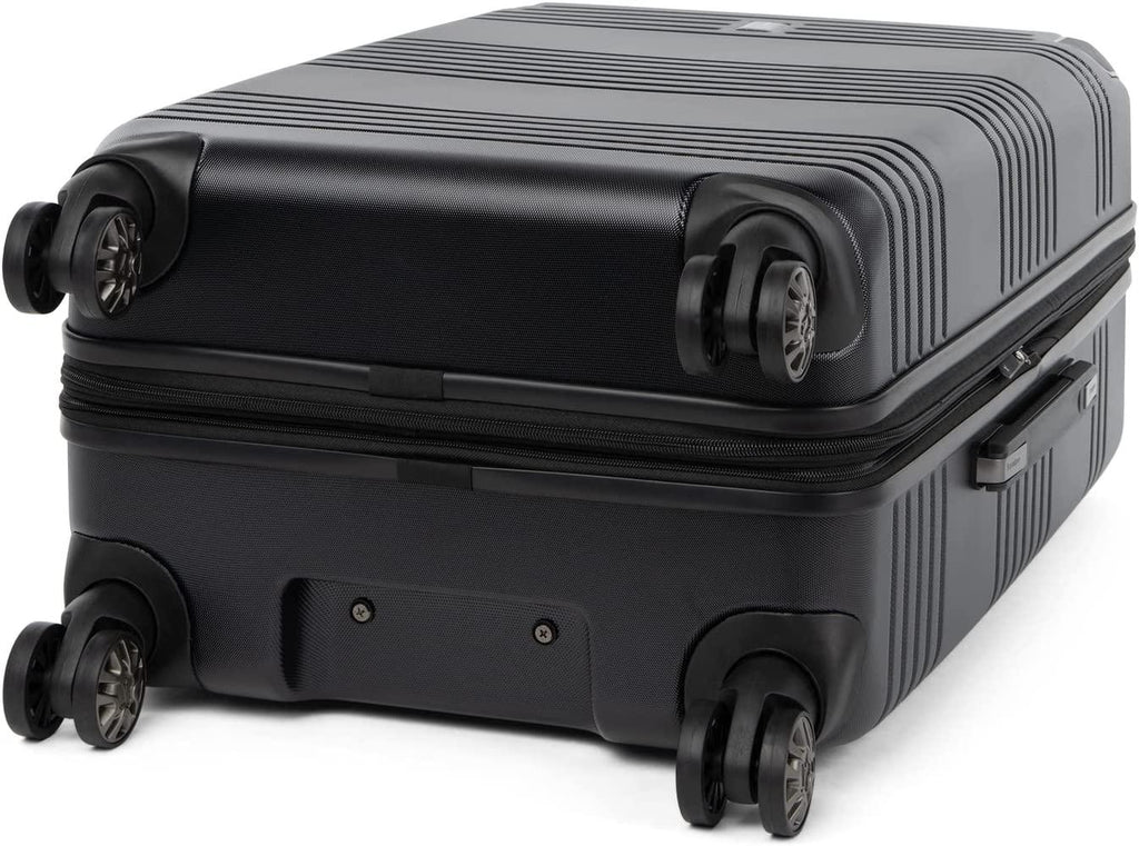 Roundtrip Hardside Expandable Luggage, TSA Lock, 8 Spinner Wheels, Hard Shell Polycarbonate Suitcase, Black, 2-Piece Set (21/25)