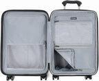 Roundtrip Hardside Expandable Luggage, TSA Lock, 8 Spinner Wheels, Hard Shell Polycarbonate Suitcase, Black, 2-Piece Set (21/25)