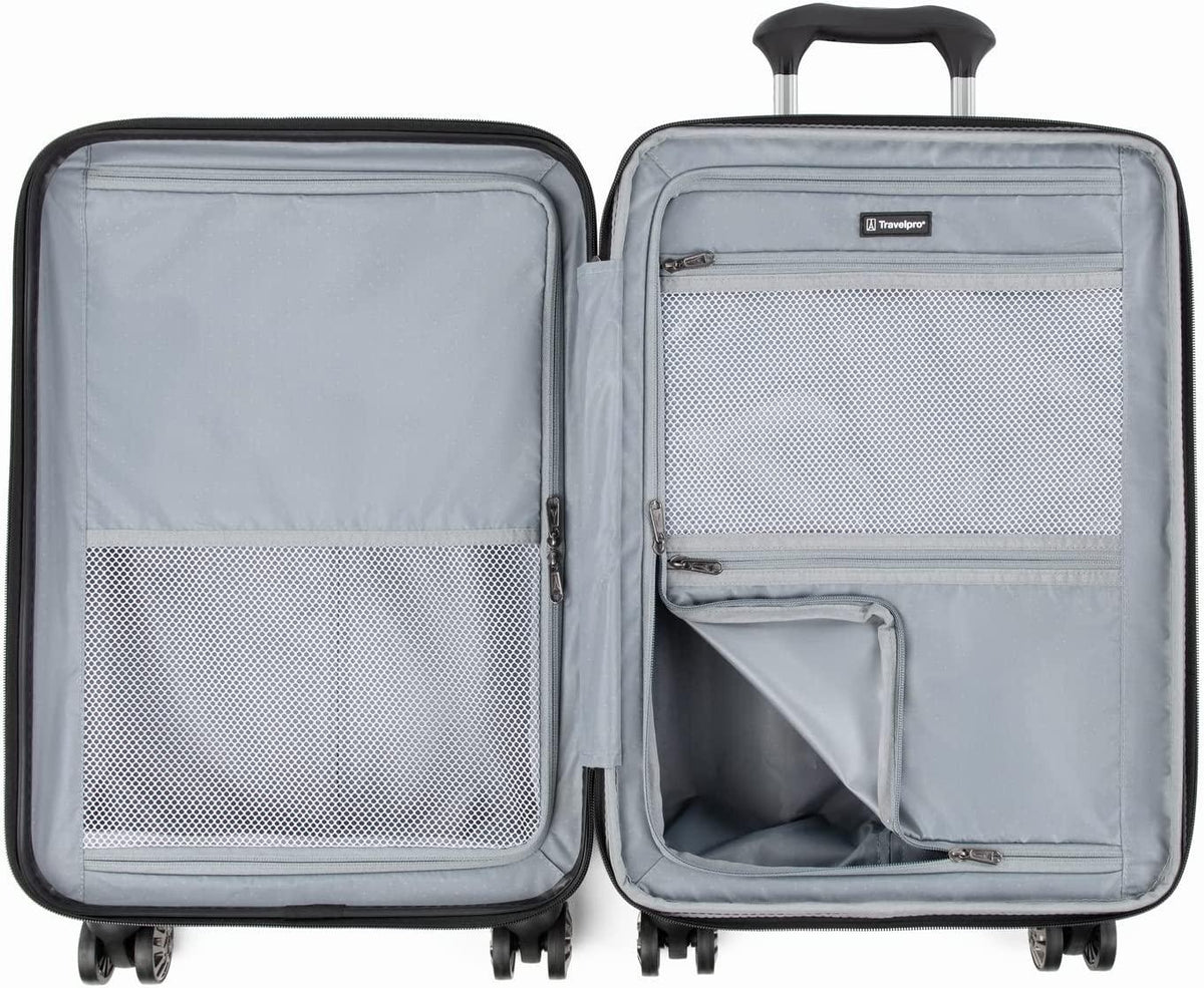 Roundtrip Hardside Expandable Luggage, TSA Lock, 8 Spinner Wheels, Hard Shell Polycarbonate Suitcase, Black, 2-Piece Set (21/25)