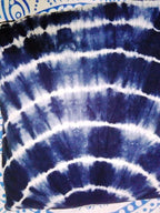 Indigo White Spred Half Circle Pillow, Tie Dye Cushions, Decorative Cotton Throw, Shibori Pillow Cases, Outdoor Cushion Cover 16x16, Bohemian Pillow Shams (2) (50)