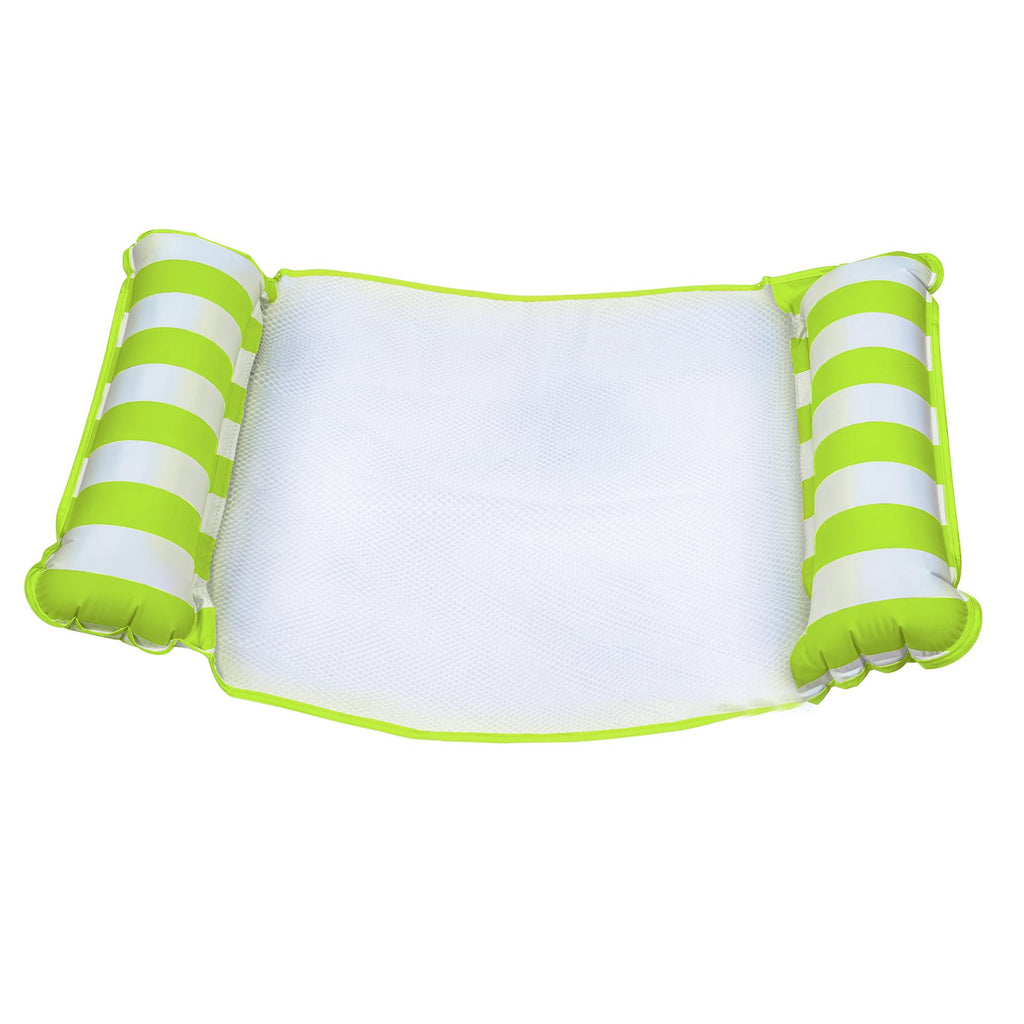 Aqua Leisure Supersized Floating Party Plank Platform, Green Stripe &amp; Monterey Inflatable 4-in-1 Pool Hammock Floating Lounger,