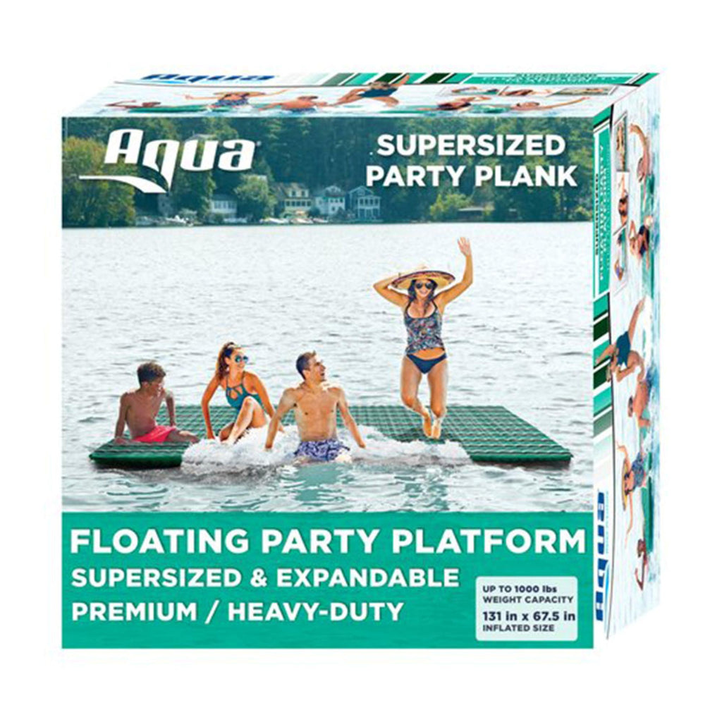 Aqua Leisure Supersized Floating Party Plank Platform, Green Stripe &amp; Monterey Inflatable 4-in-1 Pool Hammock Floating Lounger,