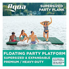 Aqua Leisure Supersized Floating Party Plank Platform, Green Stripe &amp; Monterey Inflatable 4-in-1 Pool Hammock Floating Lounger,