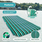 Aqua Leisure Supersized Floating Party Plank Platform, Green Stripe &amp; Monterey Inflatable 4-in-1 Pool Hammock Floating Lounger,