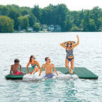 Aqua Leisure Supersized Floating Party Plank Platform, Green Stripe &amp; Monterey Inflatable 4-in-1 Pool Hammock Floating Lounger,