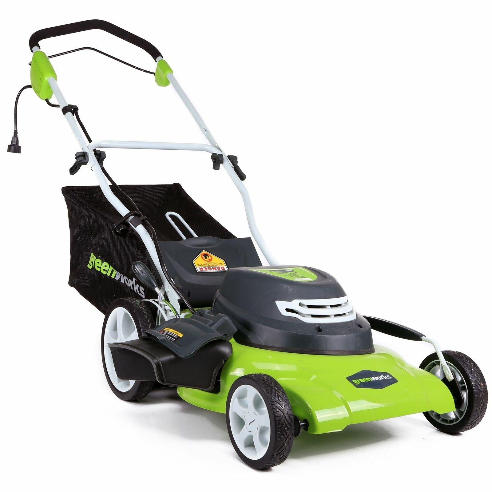 GreenWorks 25022 20-Inch 12 Amp Electric Corded Lawn Mower Garden Yard New