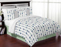 Mod Arrow Grey Navy Mint Full Queen Comforter Bedding Set by Sweet Jojo s
