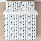 Mod Arrow Grey Navy Mint Full Queen Comforter Bedding Set by Sweet Jojo s
