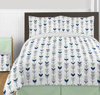 Mod Arrow Grey Navy Mint Full Queen Comforter Bedding Set by Sweet Jojo s