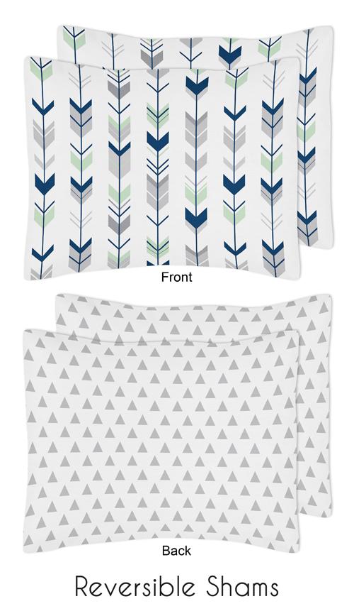 Mod Arrow Grey Navy Mint Full Queen Comforter Bedding Set by Sweet Jojo s