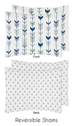 Mod Arrow Grey Navy Mint Full Queen Comforter Bedding Set by Sweet Jojo s