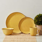 Bumble Bee Yellow 16 Piece Dinnerware Set, Service for 4
