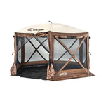 set Pavilion Brown/Tan Roof Camper Screen Shelter - Zip Down Sides and Floor