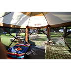 set Pavilion Brown/Tan Roof Camper Screen Shelter - Zip Down Sides and Floor