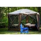 set Pavilion Brown/Tan Roof Camper Screen Shelter - Zip Down Sides and Floor