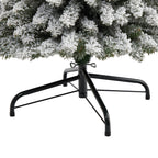 Nearly Natural 7' White Flocked Pencil Artificial Christmas Tree Prelit 400 Clear Lights