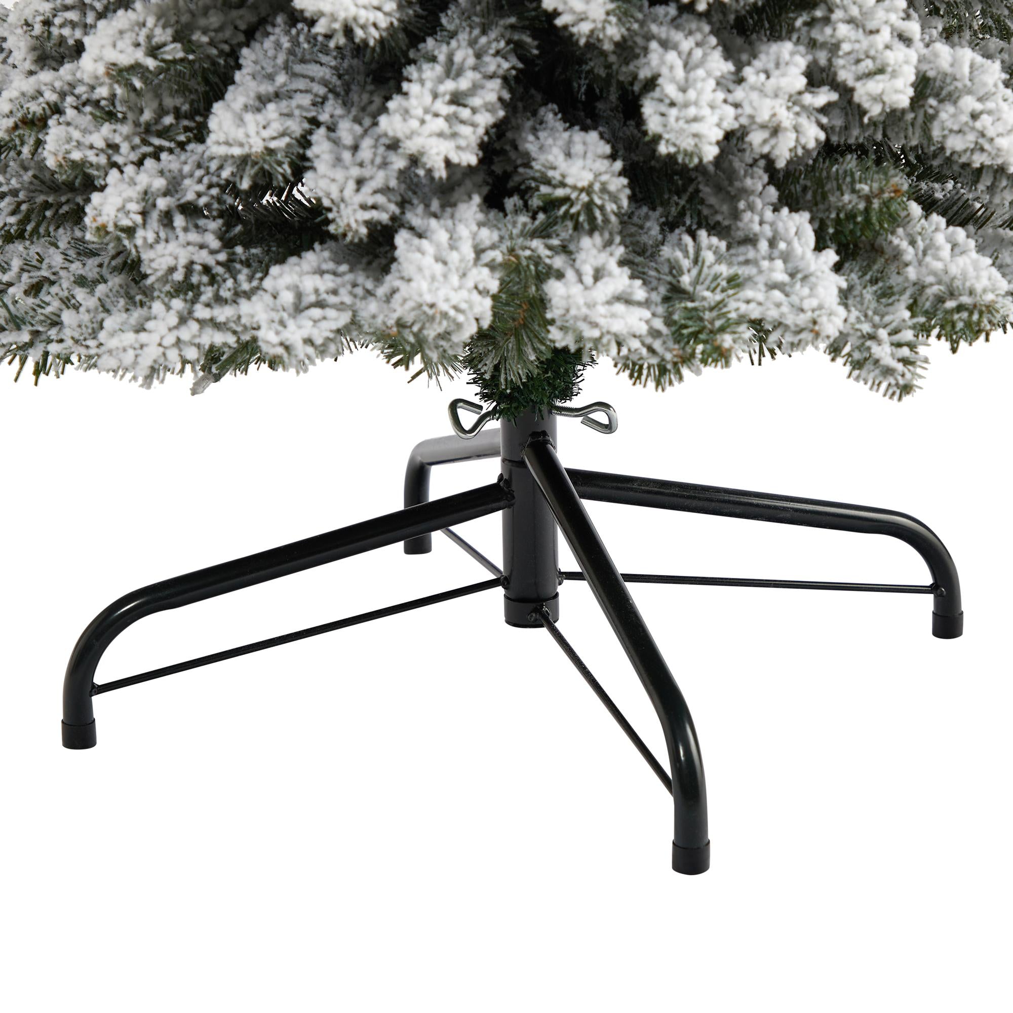 Nearly Natural 7' White Flocked Pencil Artificial Christmas Tree Prelit 400 Clear Lights