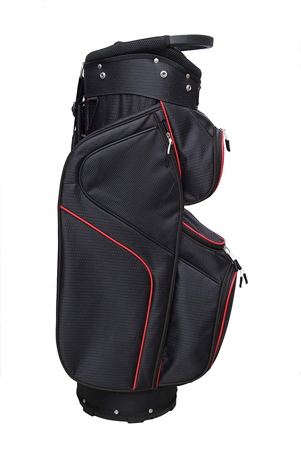 Majek Men's Black Red Golf Bag 9 inch 14-way Friendly Separator Top