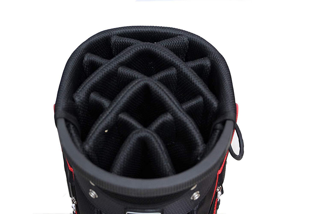 Majek Men's Black Red Golf Bag 9 inch 14-way Friendly Separator Top