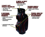 Majek Men's Black Red Golf Bag 9 inch 14-way Friendly Separator Top