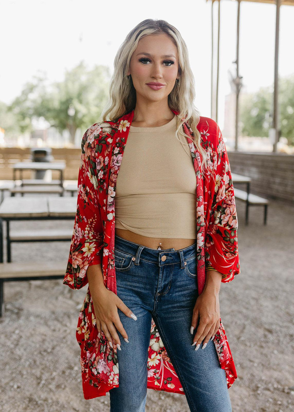 floral kimono cardigan